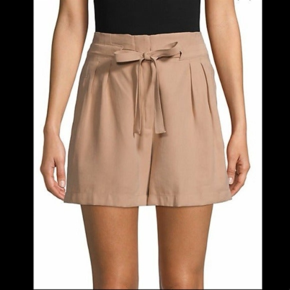 BCBGMAXAZRIA Tan Paperbag High Waist Shorts L